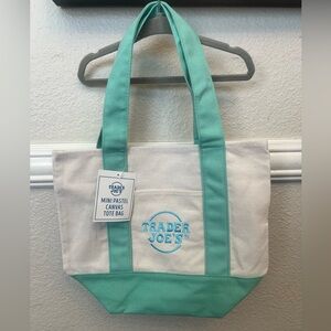 Trader Joe’s Mint Mini Pastel Canvas Tote Bag